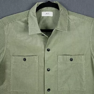 Mr Porter Shirt Mens Large Green Corduroy Long Sleeve =Button Up Mr P Italy • $79.87