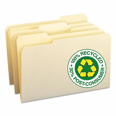 Smead 15339 100% Recycled File Folders 1/3-cut Top Tab Legal Manila 100/Box • $24.50