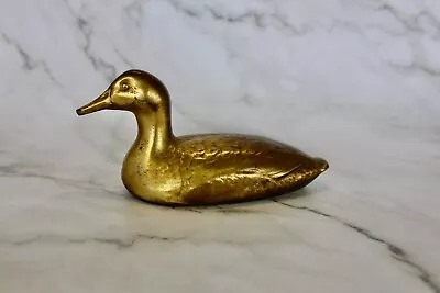 Vintage Brass Duck Figurine 6” Long X 3” Tall • $18