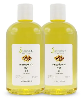 MACADAMIA NUT OIL COLD PRESSED PURE NATURAL 24 OZ (2 X 12) FREE SHIPPING • $17.24