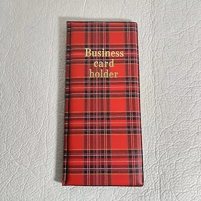 Plaid Vinyl Vintage Business Bi-Fold Business Card Holder Holds 96 Cards Read • $9.60