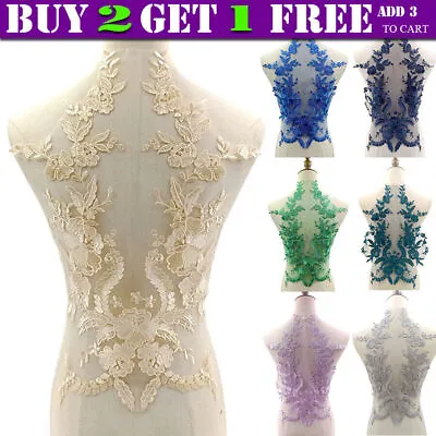 £3.69 • Buy DIY Lace Flowers Applique Embroidery Supplies Tulle Bridal Wedding Dress Crafts