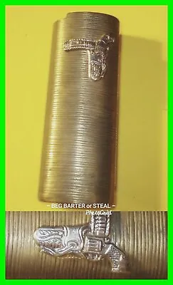 Unique 1980's Vintage Metal Brass Tone Gun And Holster Lighter Case / Holder • $34.99