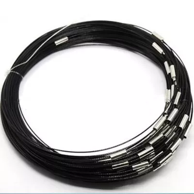 5 X Memory Wire Necklaces Approx 17.5 Inch Long In Many Colours Black Grey N02 • £4.99