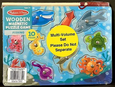 Melissa & Doug 2 Complete Magnetic Wooden Puzzles 1. Fishing And 2. Bug Catching • $30