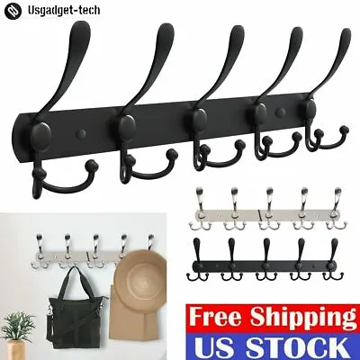 15 Hooks Wall Mount Key Bag Towel Rack Hanger Holder Coat Robe Hat Clothes Rack • $11.23