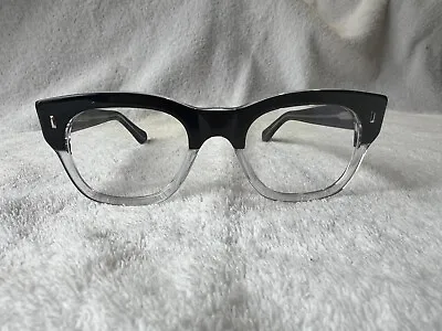 New Cutler Cross Of London Black Clear Thick Wayfarer Eyeglasses Italy 50 21 145 • $99.95