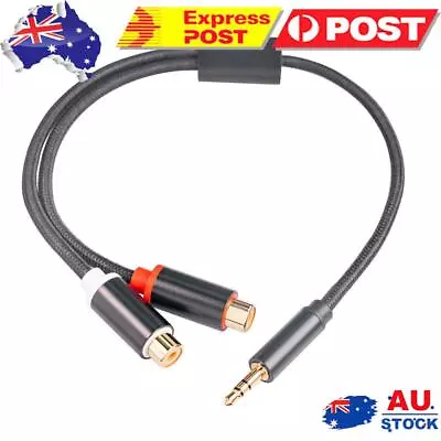 0.3 Meter 3.5mm Male To 2 RCA Female Cable RCA Y Splitter Aux Cord • $9.59