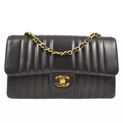 Chanel Black Lambskin Mademoiselle Medium Shoulder Bag 191001 • $4842