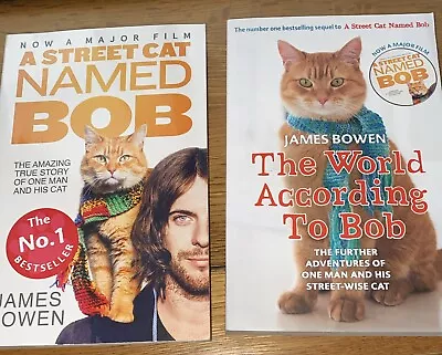CHARITY SALE: A Street Cat Named Bob & Sequel By J. Bowen (Paperback Like New) • £2