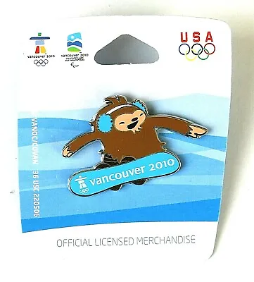 Vancouver 2010 / Mascot Quatchi Snowboard Pin - New In Package ! Winter Olympics • $7