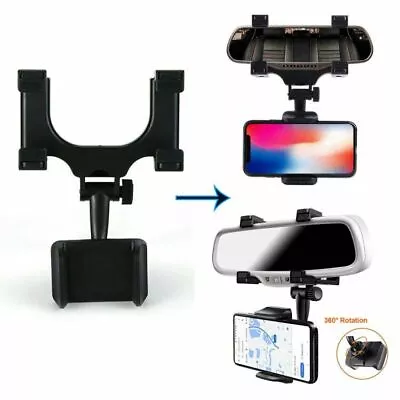 $9.49 • Buy Car Rearview Mirror Clip Mobile Phone Holder GPS Navigation Bracket Universal 