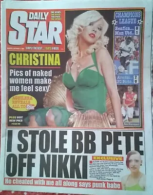 DAILY STAR 27 September 2006 -Malene (Page 3) Christina Aguilera Ruth Wilson • £3.99