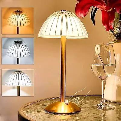 Modern LED Table Lamp USB Rechargeable Lamp Dimmable Bar Night Light ​Cordless • £11.55