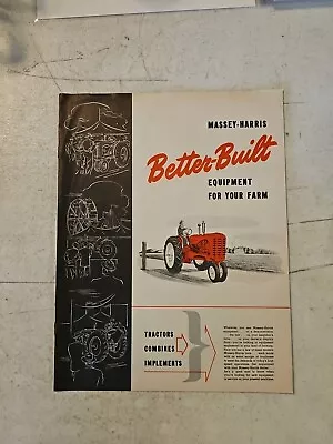 Massey Harris 1950s Tractors Combines Implements Better Built Brochure • $17.95