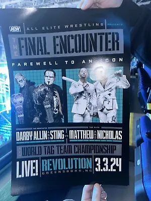 AEW Revolution 2024 ~12x18 Poster VIP Exclusive Stings Last Match Greensboro • $199.95