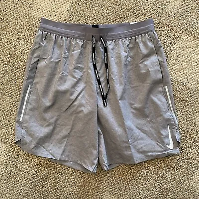 Mens Nike Dri-FIT Running Shorts Gray Size Medium Liner CT7943-056 • $44.99