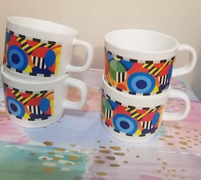 TUPPERWARE Vintage Geometric Rainbow 4 Piece Small Melamine Cups  • $19.99