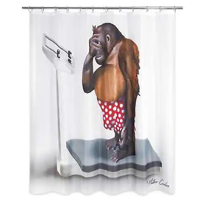 Weight Watcher Monkey Polyester Fabric Printed Shower Curtain 70 X72  Multicolor • $19.99