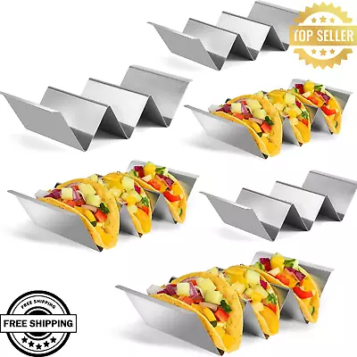 Taco Holders Set Of 6 Taco Stand Stainless Steel Taco Holder With Easy-Access • $20.99