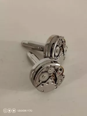 Watch Movement Theme Titanium Plated Mens Cufflinks • £5.99