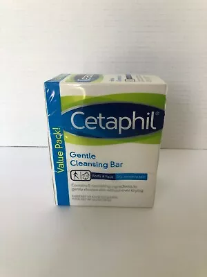 Cetaphil Gentle Cleansing Body & Face Bar Dry Sensitive Skin 3 Pack Each 4.5oz • £16.38