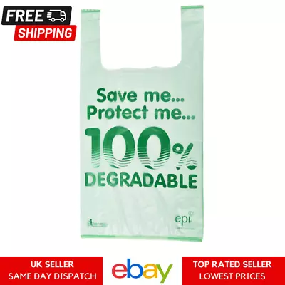 Oxo-Degradable Eco Plastic Shopping Vest Carrier Bags Large / X Large - Reusable • £57.99