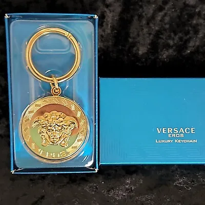 Versace Luxury Keychain Eros Gold  Medusa Medallion Keyring RARE 1990s NEW  • $199.99