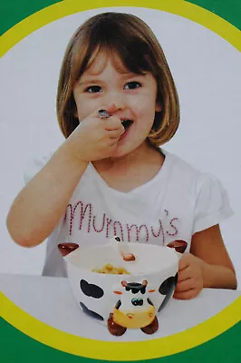 3pcs Child Kid Breakfast Set Mug Bowl Plate - Daisy The Cow • £4.95