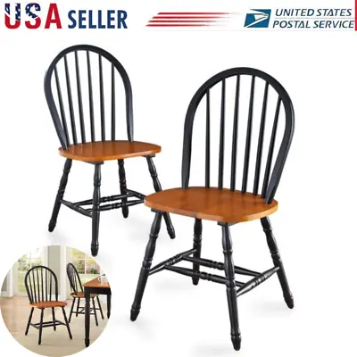 Set Of 2 Wooden Dining Chairs Kitchen Dining Chairs Autumn Solid Wood Chairs • $148.50