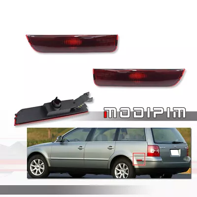 2PCS Red Lens Rear Bumper Side Marker Signal Lights For 2001-2005 VW Passat B5.5 • $12.99