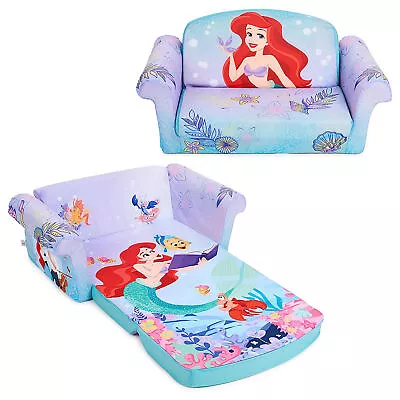 Marshmallow Furniture Kids 2-in-1 Flip Open Foam Sofa Bed The Little Mermaid • $50.99