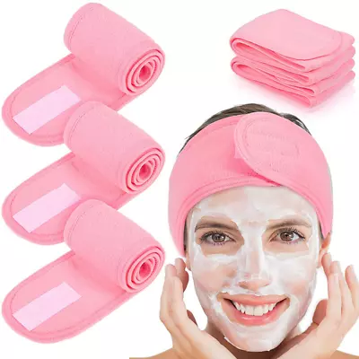 Headband Facial Head Wrap Adjustable Makeup Hairband Terry Cloth Head Band • £2.92