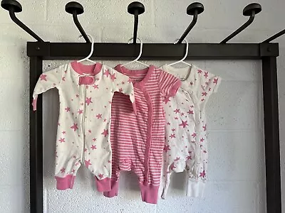LOT OF 3 Moon & Back By Hanna Andersson Newborn 0-3 Month One-Piece PJ Footless • $19.99
