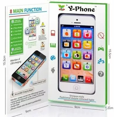 Children Y-Phone Educational Learning Kids Touch Baby-iPhone TOY Light Style • £5.39