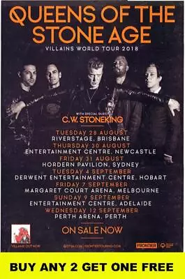 QUEENS OF THE STONE AGE 2018 - QOTSA  Laminated Australian Tour Poster • $15.95