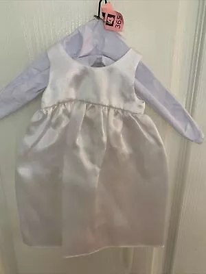 Handmade 3 Piece Infant Girls Solid White Christening Dress & Bonnet Preemi • $21