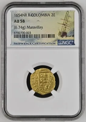 1654nr R Colombia 2e Ngc Au 58 Maravillas Shipwreck • $17500