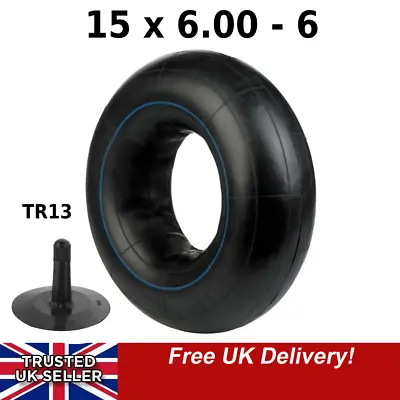 15x6.00-6 TR13 Lawn Mower Butyl Inner Tube Garden Ride Tractor Golf Cart Tyre • £8.90