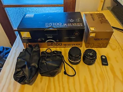 Nikon D5100 VR Kit With Nikkor AF 18-55mm & Nikkor AF 70-300mm & Extra Lenses • $800