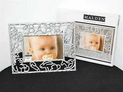 Malden International Design Nursery Baby Picture Frame 4 X6  Silver Tone Newborn • $14.99