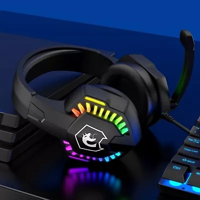 RGB Gaming Headset With Mic For PS4PCXbox OnePC Sound Clarity Noise Isolation • $30.99