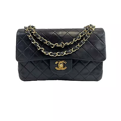 $3679 • Buy CHANEL- Vintage Medium Classic Double Flap - Black Shoulder Bag / Crossbody