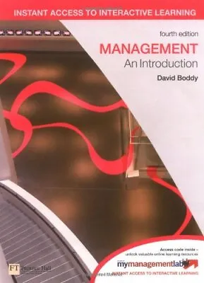 Management: An Introduction By Boddy David Mixed Media Product Book The Cheap • £3.49