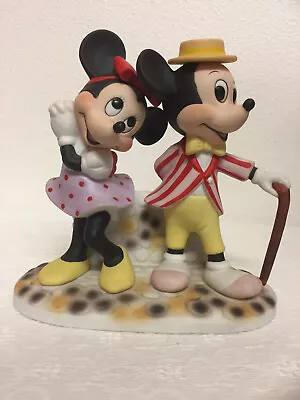 Disney Porcelain Figurine Mickey & Minnie Mouse 6” Vaudeville  Collector MINT • $15.99