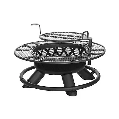 Four Seasons Courtyard 47 Inch Ranch Deep Bowl Fire Pit W/Grill & Safety Ring  • $197.99
