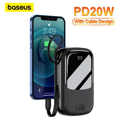 $45.99 • Buy Baseus Power Bank 10000mAh USB Type C PD 20W Fast Charging Charger Powerbank