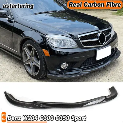For Benz W204 C200 C300 C350 Sport 2009-11 Carbon Fiber Front Bumper Lip Spoiler • $616.54