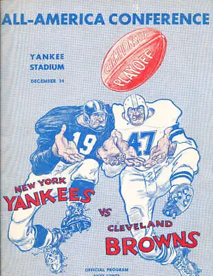 1947 AAFC Championship Program Cleveland Browns Vs Yankees Ex • $499