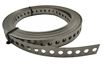 ENGINEERS FIXING BAND STEEL METAL PUNCHED PERFORATED STRIP STRAP 12 20 25mm 40mm • £4.48